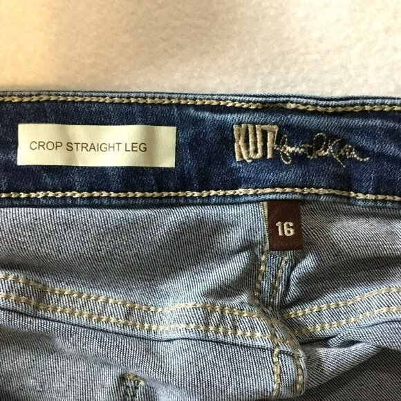 Kut From The Kloth Women's Straight Leg Cropped Jeans Medium Wash Size 16 - Picture 10 of 12